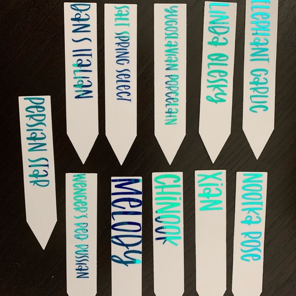 Customized garden tags. Set of 11/$20. Different colours of chrome available. - Picture 1 of 1
